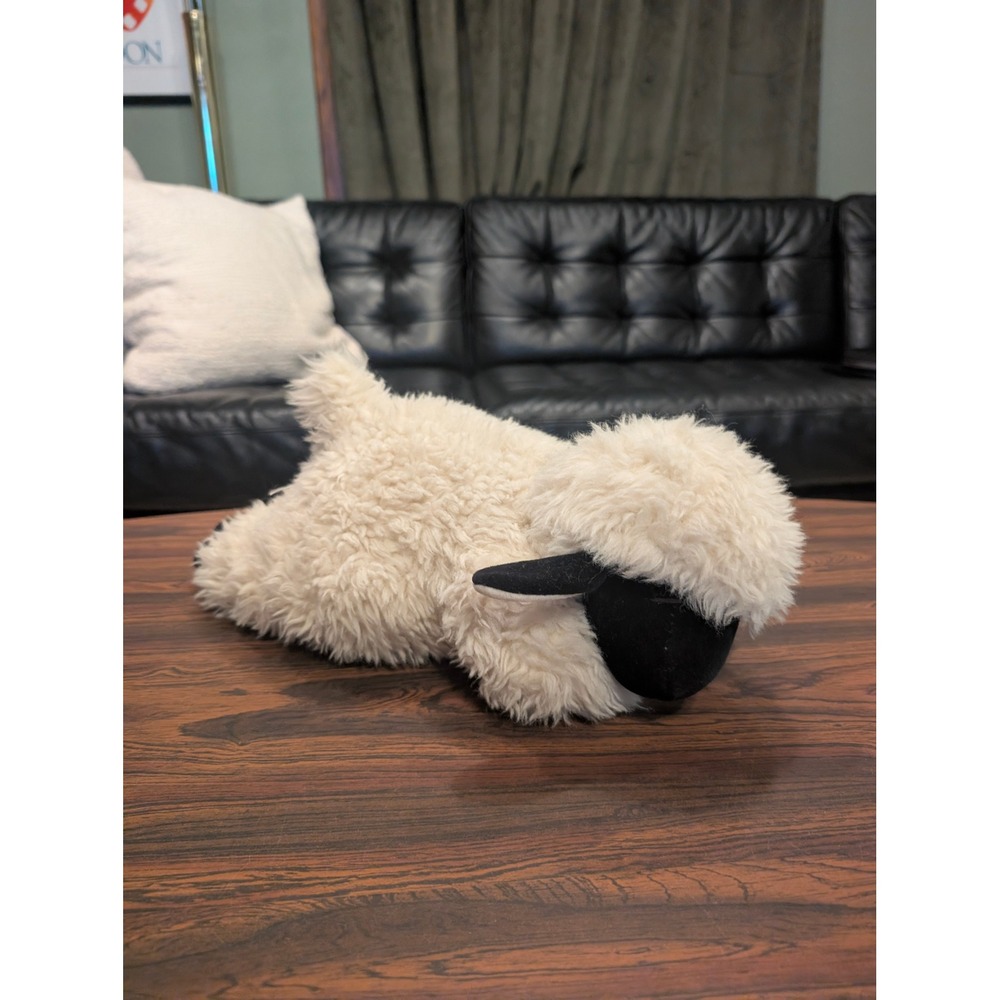 Vintage 1991 Manhattan Toy Company Lamb Sheep Plush Cream Black Floppy 90s Toy